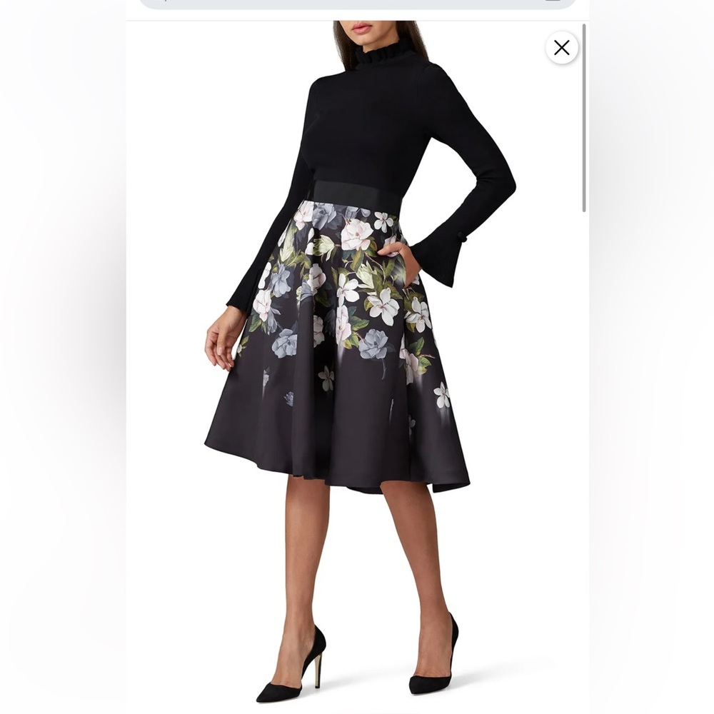 Ted Baker Nerida Opal Full Skirt Fit & Flare Midi Dress size 6